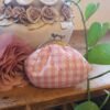 pink gingham purse 3x4 Handmade pink and white gingham check coin purse with an antique bronze metal kiss-lock clasp