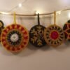 crocheted yellow straight christmas decoration baubles crocheted yellow straight christmas decoration baubles