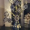Crocheted grey Christmas bauble decorations