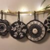 Crocheted grey straight christmas decoration baubles