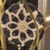 Crocheted grey sunflower bauble