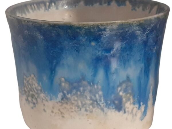 Blue Waterfall Pottery Pot