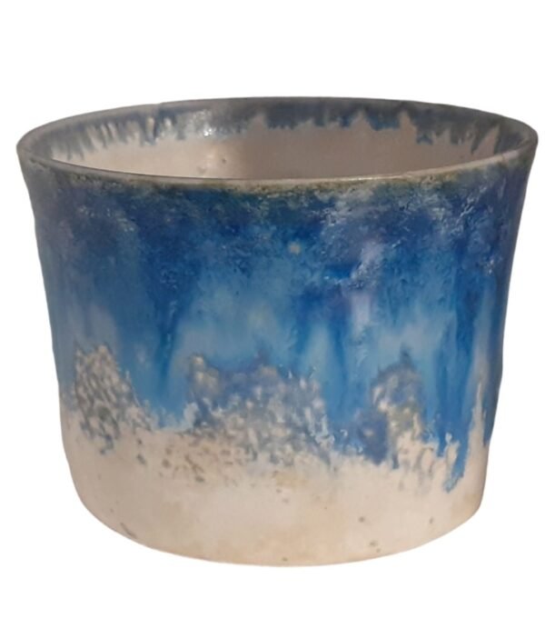 Blue Waterfall Pottery Pot