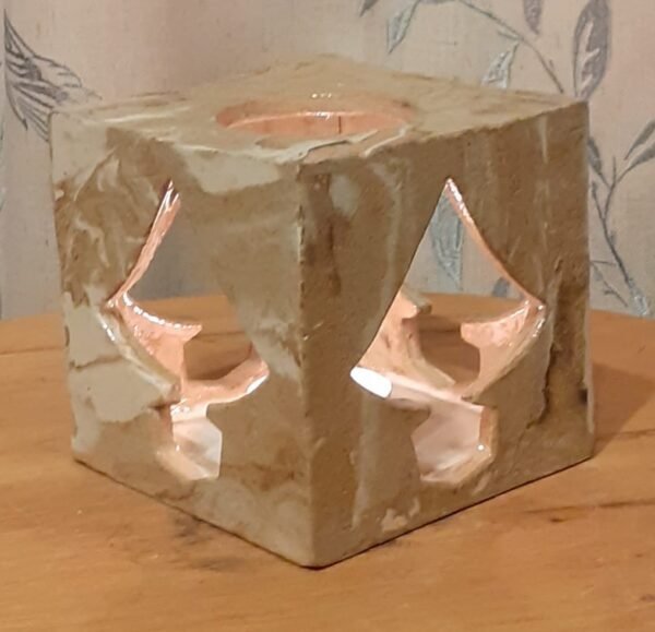 pottery square tee light tree design