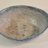 Handbuilt Oval Ceramic Bowl – Calligraphic Line Art & Sky Blue Glaze (18 cm)