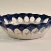 bowl-blue-cutout-landscape Handcrafted Scalloped Reticulated Bowl – Cobalt & Sand Glaze (21 cm)