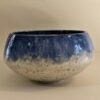 Handbuilt Ceramic Centerpiece Bowl – Deep Indigo & Speckled Cream (22 cm)