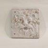 White glazed ceramic Green Man face wall plaque with four mounting holes